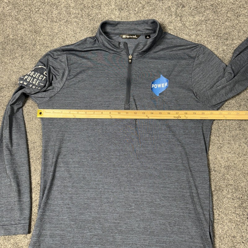 TravisMathew Pullover Mens Large Blue 1/4 Zip Long Sleeve Project Pulse SMW 2022 gallery