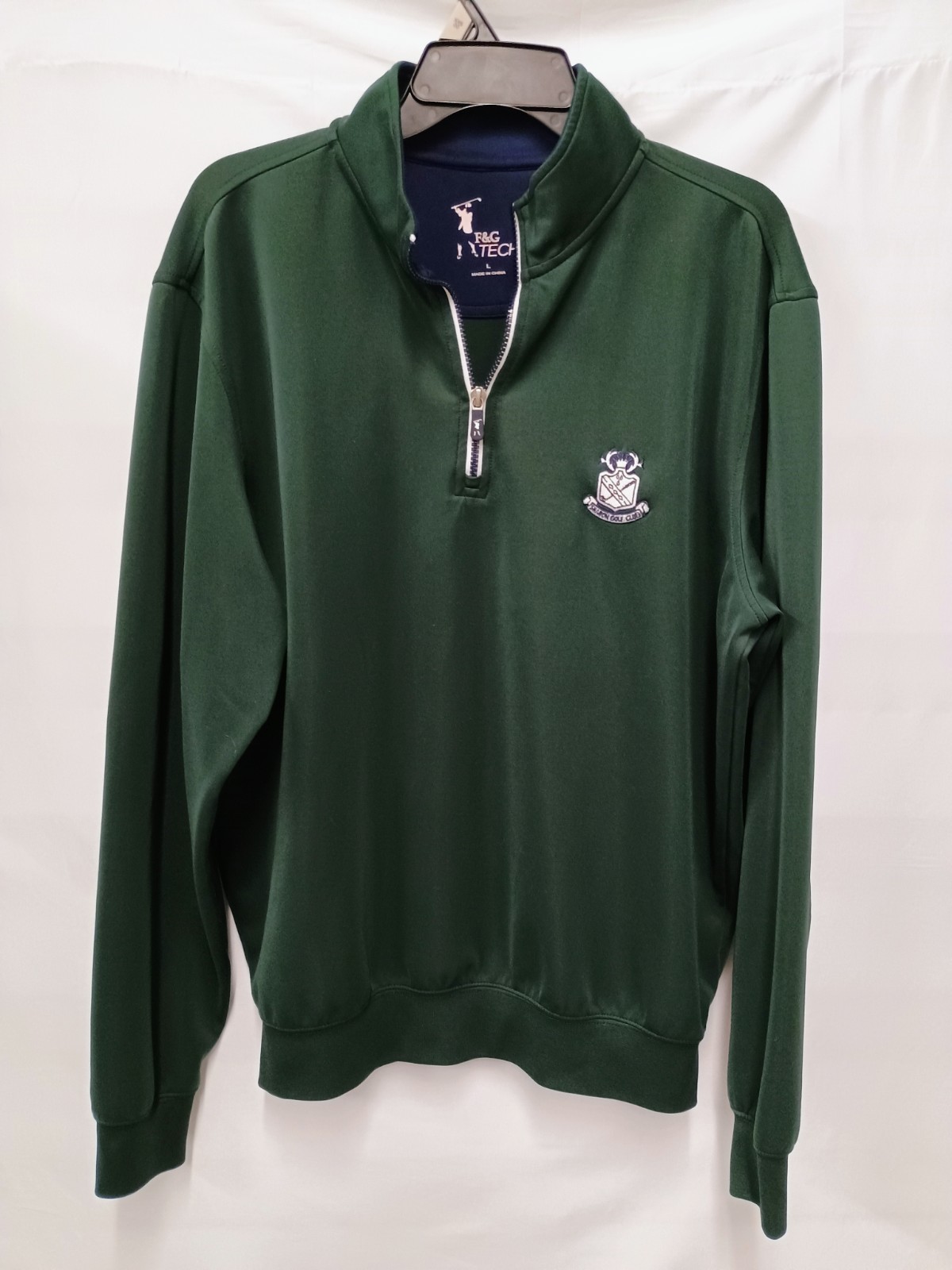 Fairway Greene Jacket Mens Large Green Sharon Golf Club 1/4 Quarter Zip Pullover gallery