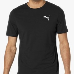 PUMA Men’s Active Tee Black White Cat Logo