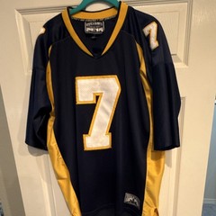 Steve & Barry’s City Wide Football Jersey #7 XL Navy Yellow Mesh Embroidered