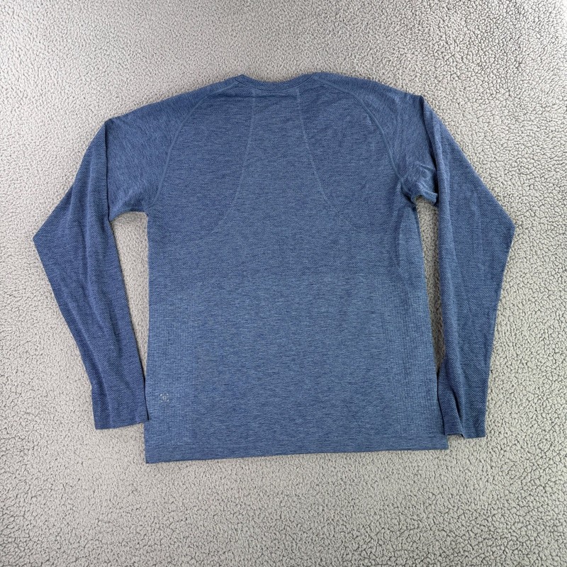 Lululemon Metal Vent Tech Long Sleeve Mens Large Blue Heathered Active Shirt gallery