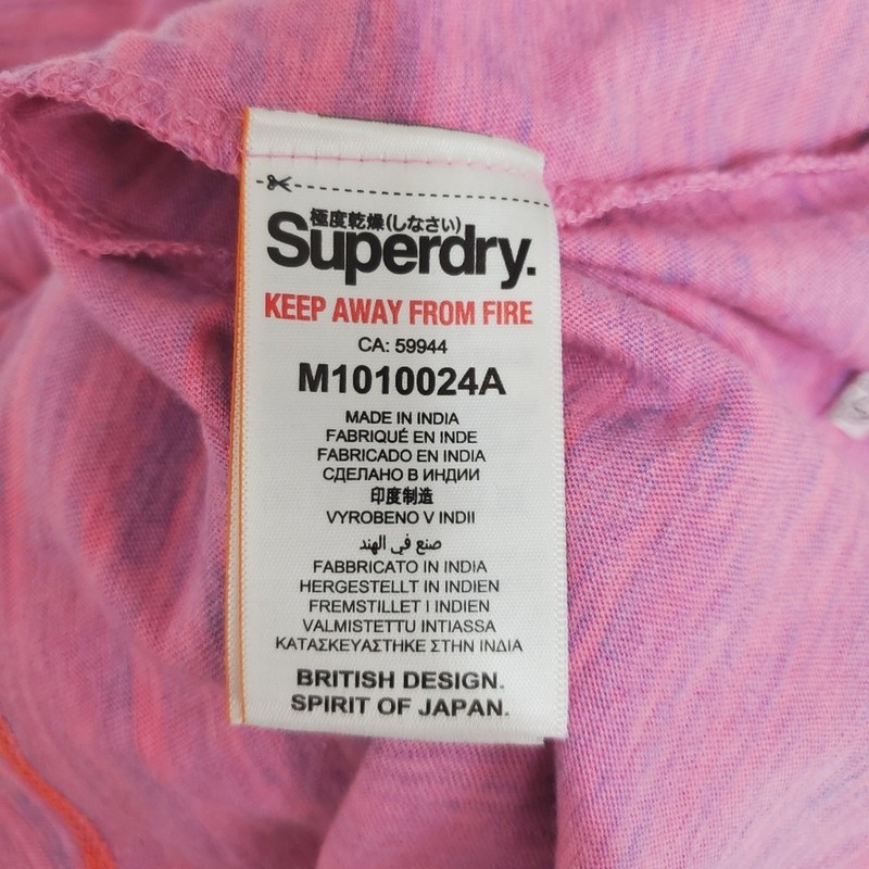 Superdry Size Small Orange Label Marled Pink Athletic Logo Short Sleeve Tee gallery