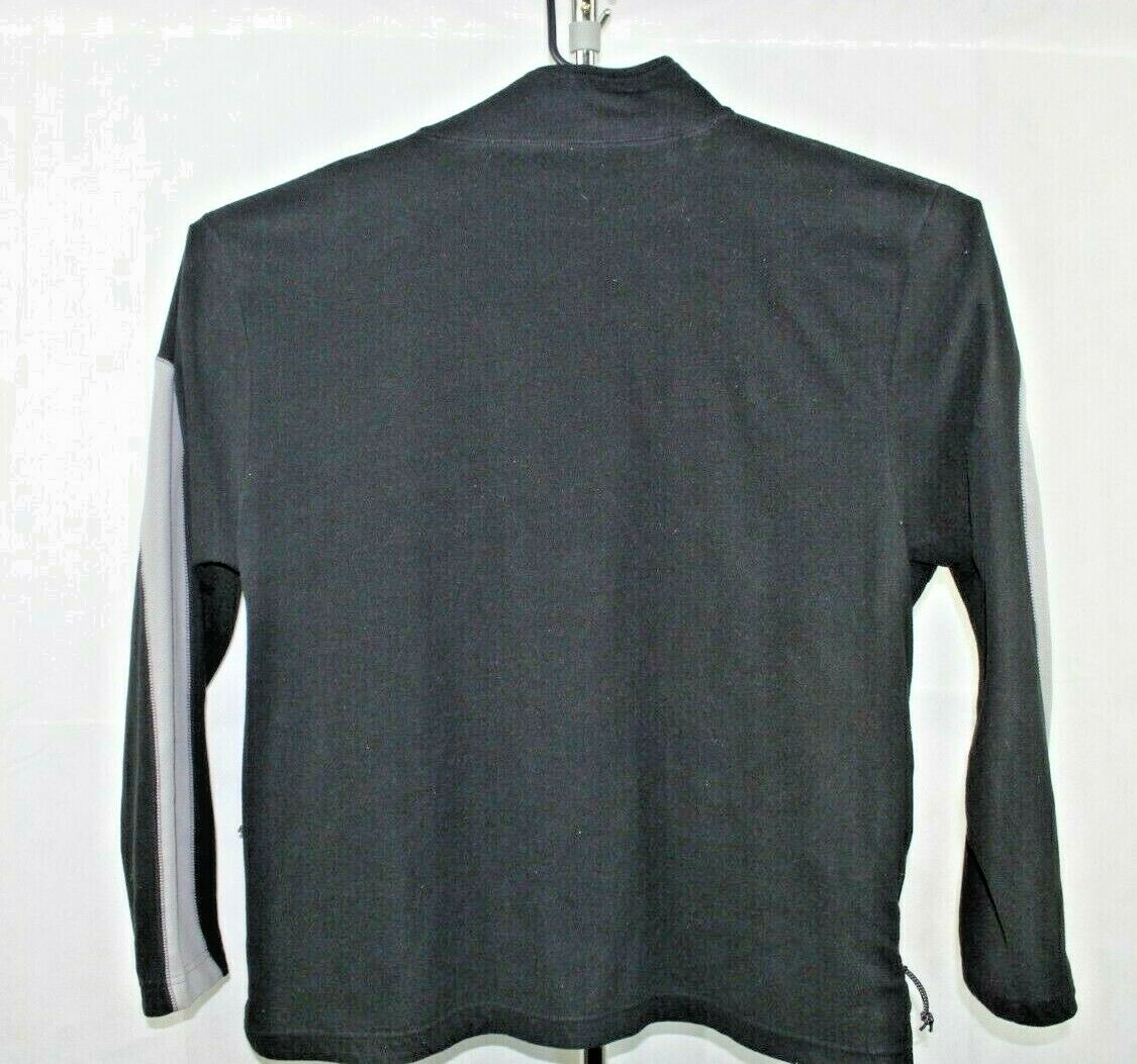 TEK GEAR mens 1/4 zip shirt long sleeve size 2XL black and grey p to p -25 VF9 gallery