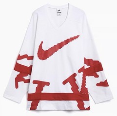 NIKE SPORTSWEAR CLUB HOCKEY JERSEY Mens Size XL Oversized WHITE RED HV1137-100