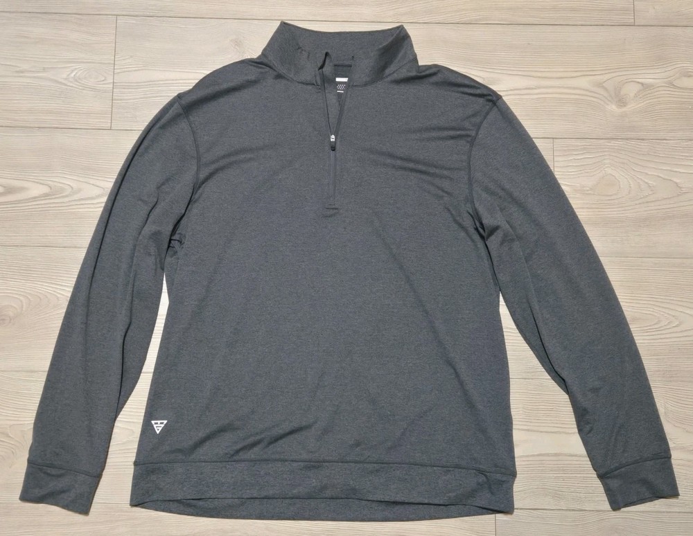 MAELREG Men's Gray Performance Pullover 1/4 Zip Long Sleeve Size Large Golf