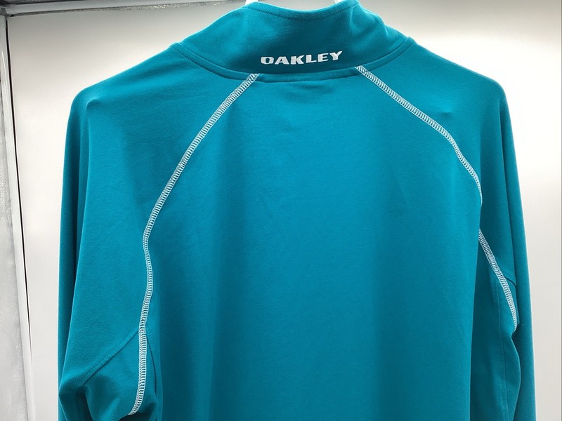 OAKLEY Teal Hydrolix 1/4 Zip Pullover Sz M Mens Long Sleeve Collared See Picture gallery