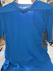 Champion Power Train Vapor Athletic Shirt Blue Short Sleeve Medium