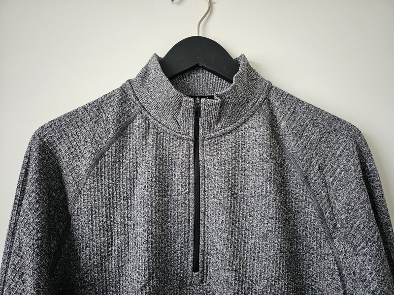 NWT LULULEMON BLK/WHT Grey Engineered Warmth Half Zip Top Men's XL gallery