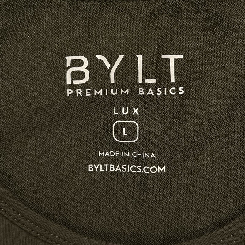 BYLT Premium Basics Lux Drop Cut Tank Top Mens L Black Stretch Workout Training gallery