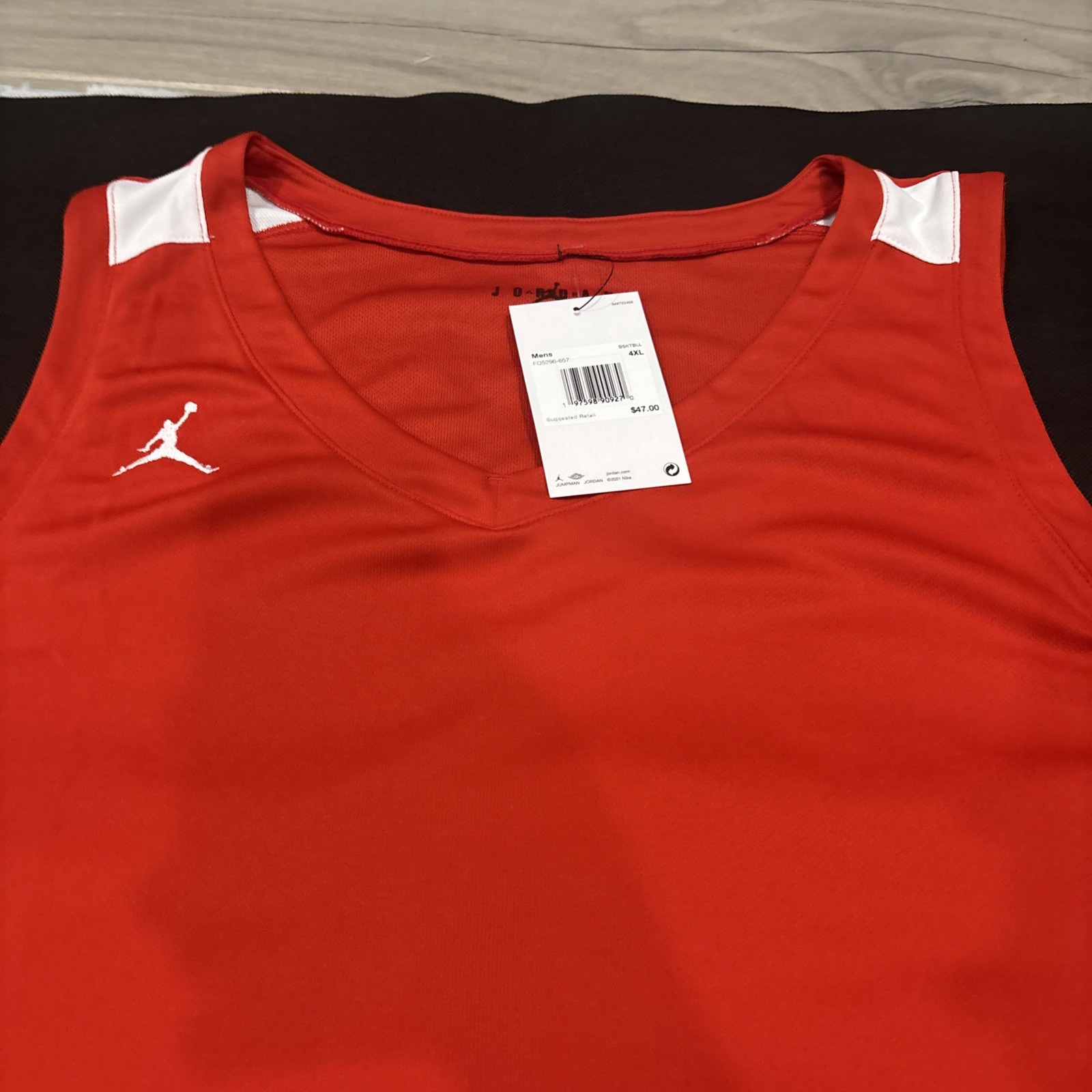 Jordan 4XL Stock Overtime Basketball Jersey Red/White FQ5296-657 NWT $47 gallery