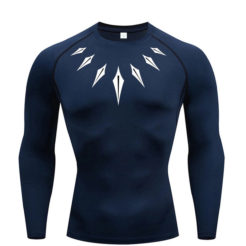 Men'S Long Sleeve Compression Shirt Printed Water Sports Rash Protection gallery
