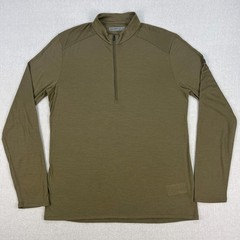 Icebreaker Cool-Lite Half-Zip Pullover Mens L Coyote Tan Merino Wool Blend