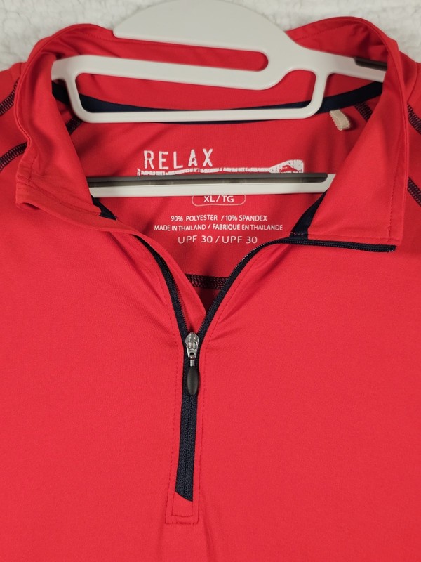 Tommy Bahama Relax UV Tech Quarter Zip Shirt Mens XL Red Short Sleeve UPF 30 gallery
