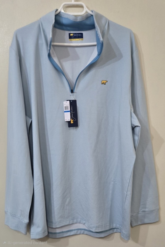 JACK NICKLAUS Men's 1/4 Zip Golf Pullover Delphinium Blue Size XL NWT $75.00