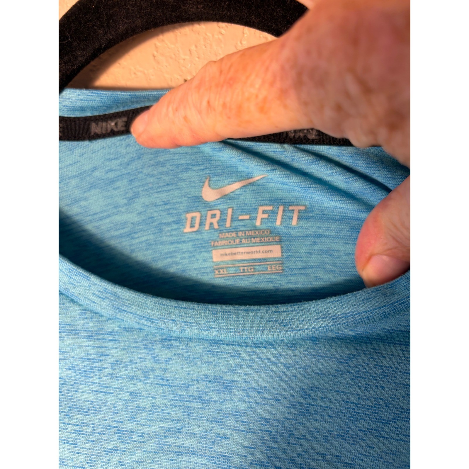Nike Mens Dri-FIT Heather Blue Training T-Shirt 742228-418 XXL gallery