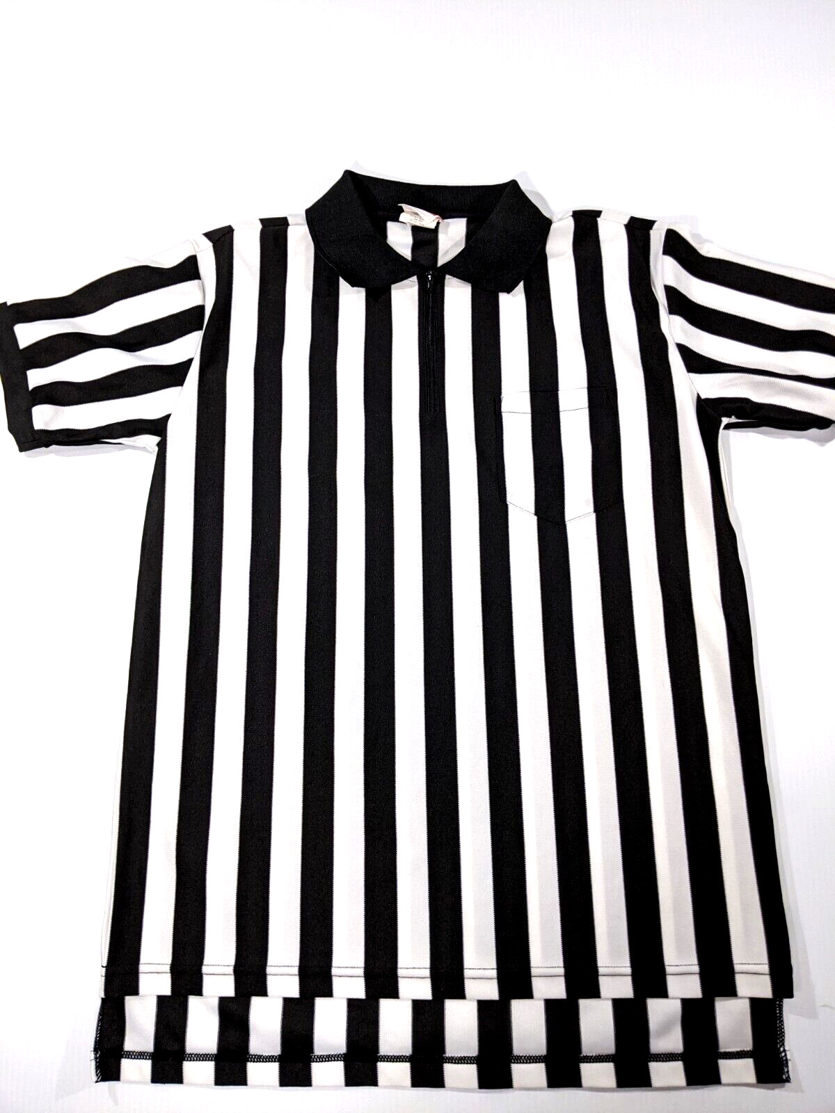 Rawlings Striped Referee Shirt Adult LG Basketball Football Baseball 1/4 Zip USA gallery