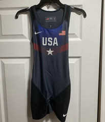 Nike USA Weightlifting Wrestling Singlet Gym Stars Team YOUTH Large brand new