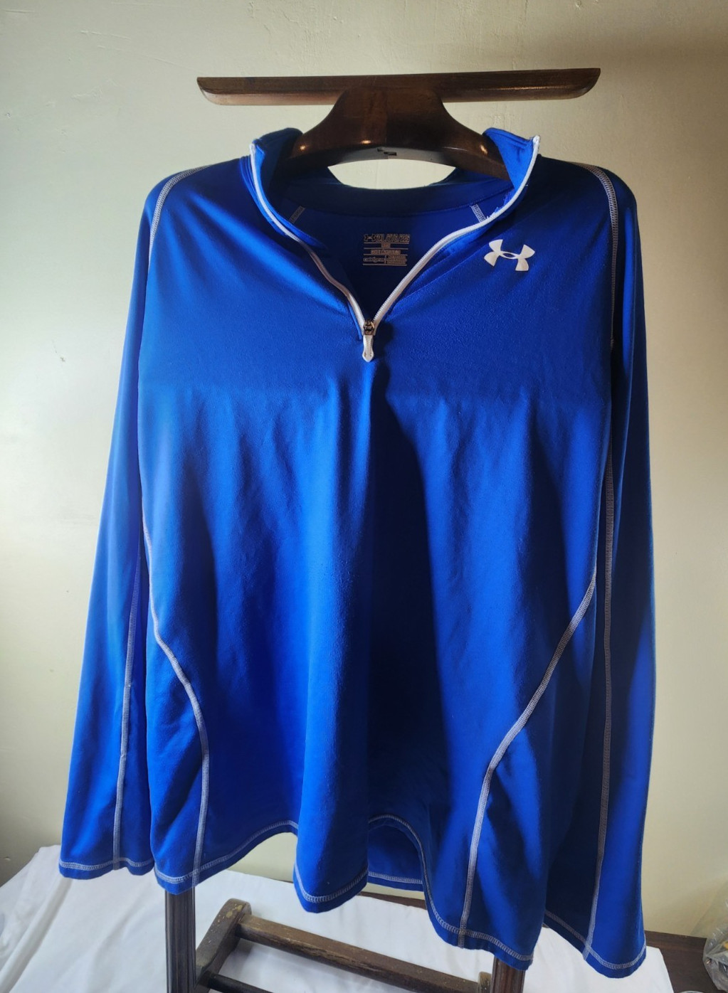 Under Armour Pullover Mens 2XL XXL Blue ColdGear Loose Quarter Zip gallery