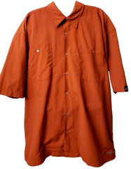 Cloudveil Nylon Golf Fishing Shirt L Button Front Pumpkin Orange Hike POCKETS