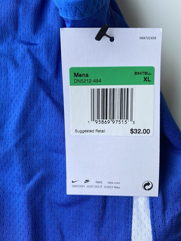 Nike Dri-FIT Basketball Stock Reversible Practice Mens XL Jersey Blue DN5212-494 gallery