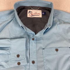 Chubbies Shirt Mens Large Blue Weekend Sport Fishing Long Sleeve Vented Stretch