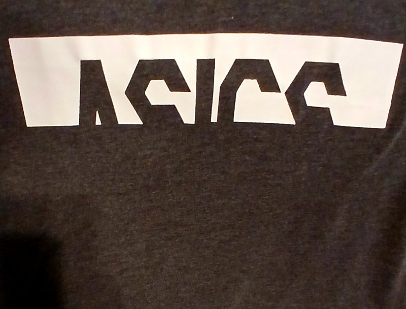 ASICS Gray Cross Training T-Shirt Men M White Logo Black Graphic 2-side Design gallery