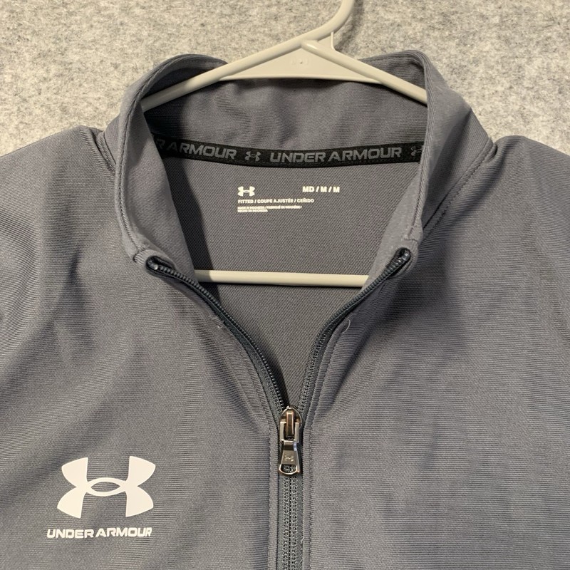 Under Armour Full Zip Jacket Mens M Gray Fitted Long Sleeve gallery