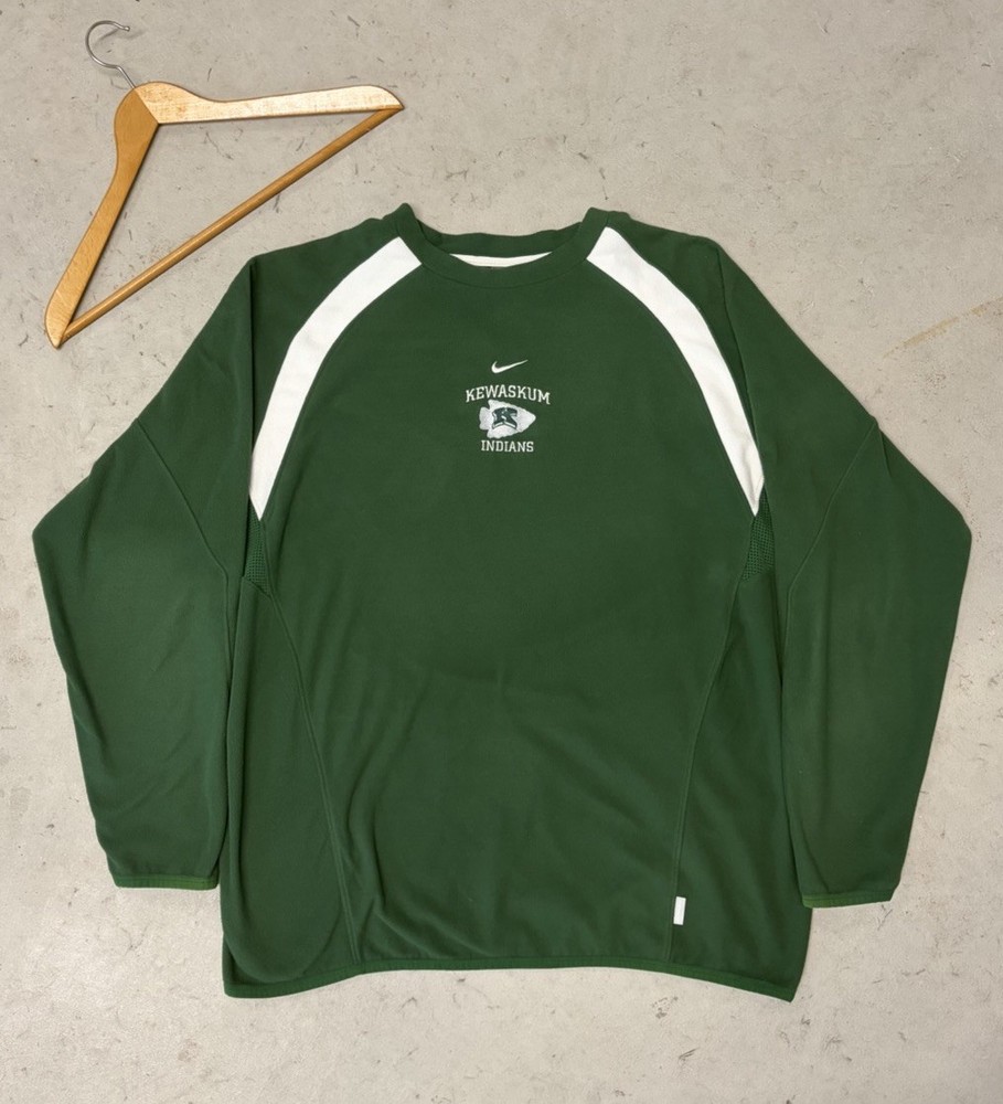 2000’s Nike Team Therma-FIT Men's XL Green/White kewaskum Crewneck Pullover
