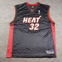 Reebok Jersey Mens 2XL NBA Miami Heat Shaquille O’Neal 32 Black Red 7001A