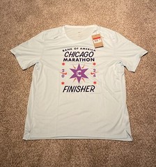 Nike Rise 365 Chicago Marathon 2024 Finisher SS Shirt Blue Men’s Sz Large NWT