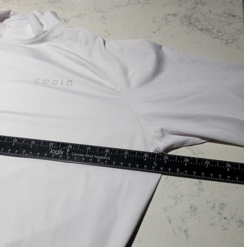 Tesla White Long Sleeve Turtleneck Workout Shirt men's size Extra Large Xl Musk gallery