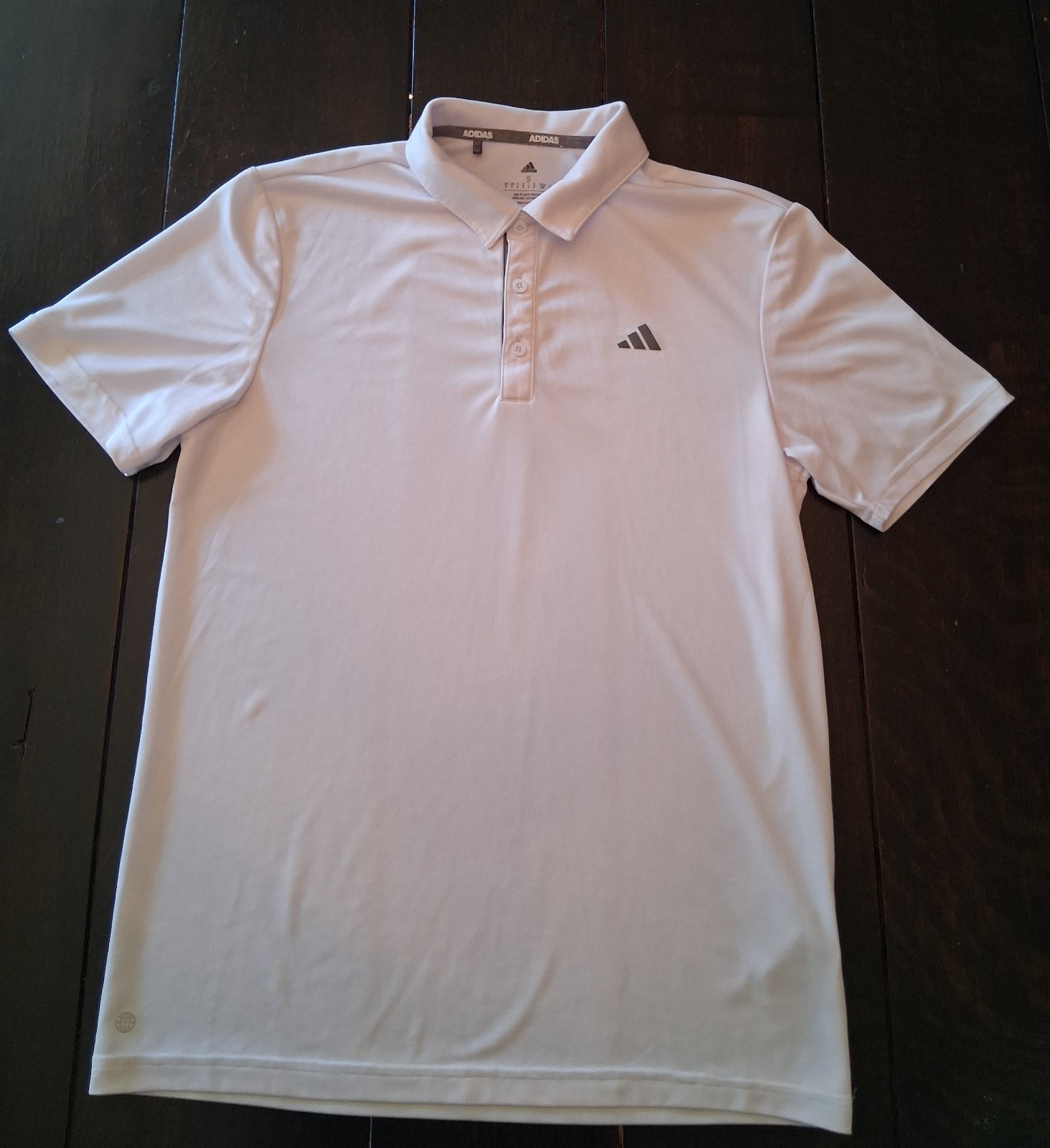 Adidas Mens S White Polo Short Sleeve Shirt gallery