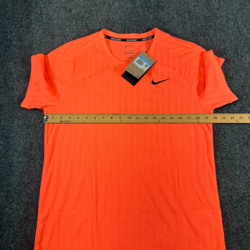 Nike Court Dri-FIT ADV Tennis Slam T-Shirt Mens Size Medium M Bright Mango NWT gallery