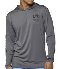 Maui and Sons Men’s Gray Hooded Pullover Hoodie Stretch Long Sleeve S