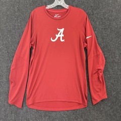 Alabama Crimson Tide Shirt Mens Small Red Nike Dri-Fit Long Sleeve Athletic Top