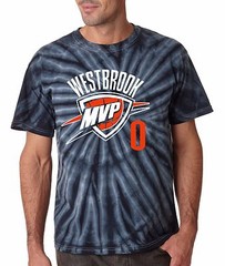 TIE DYE BLACK Russell Westbrook Oklahoma City “MVP” T-Shirt