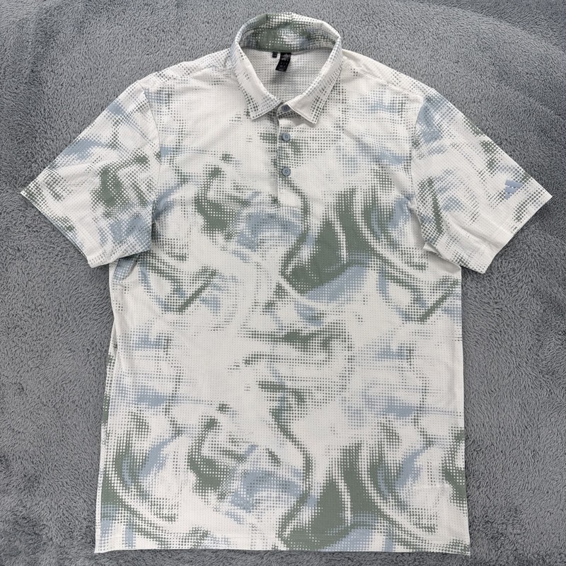 Adidas Mens Ultimate 365 Tour Polo Shirt Sz M Texture Printed Mesh Lot of 5 gallery