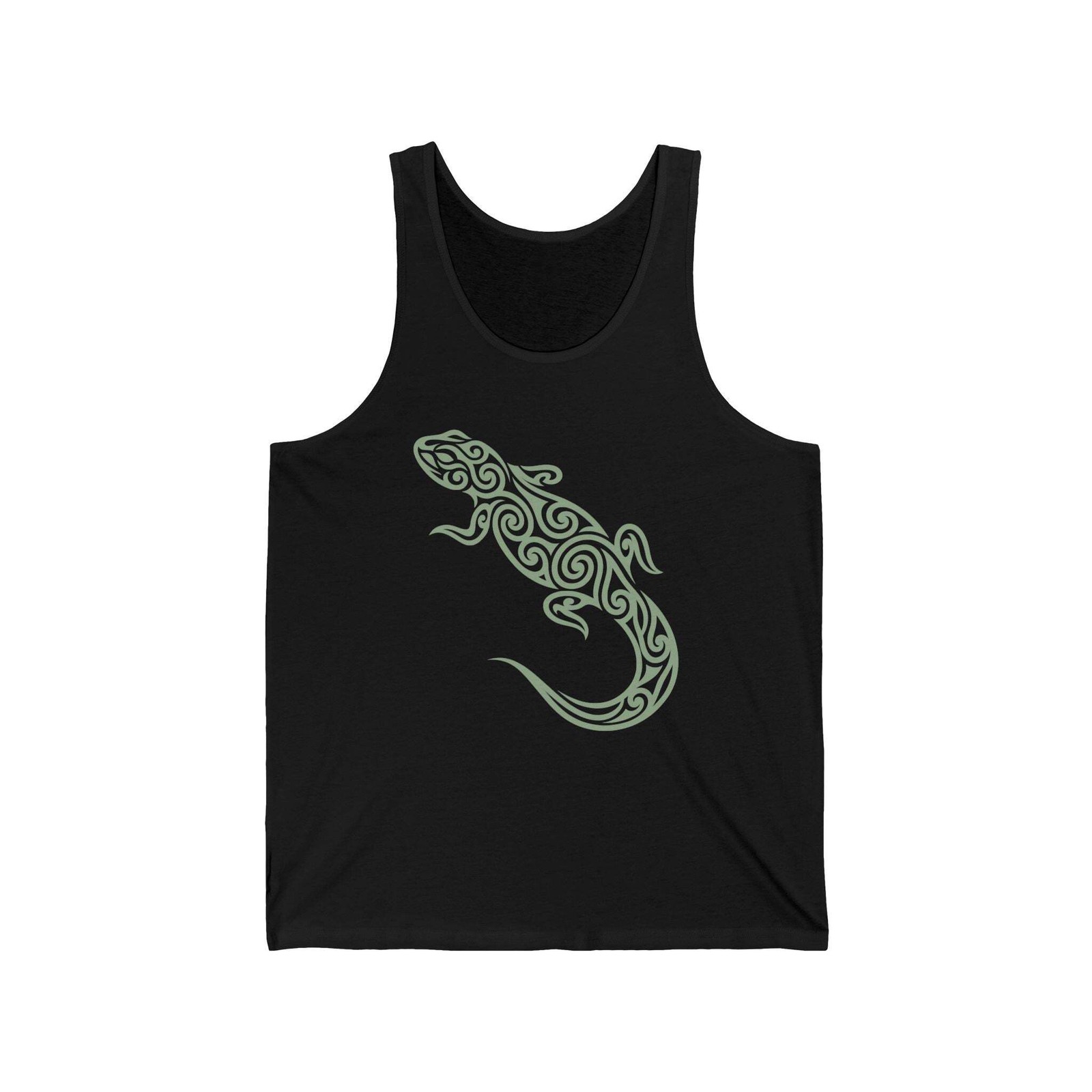Tribal Lizard Swirl Tank Top | Tattoo Style Reptile Art Graphic Print Shirt gallery