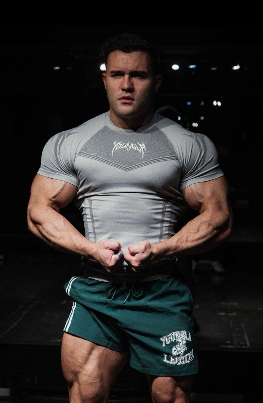 YOUNGLA (❗️SOLD OUT❗️) - 4041 - WARRIOR COMPRESSION TEES - GREY - SIZE LARGE✅ gallery