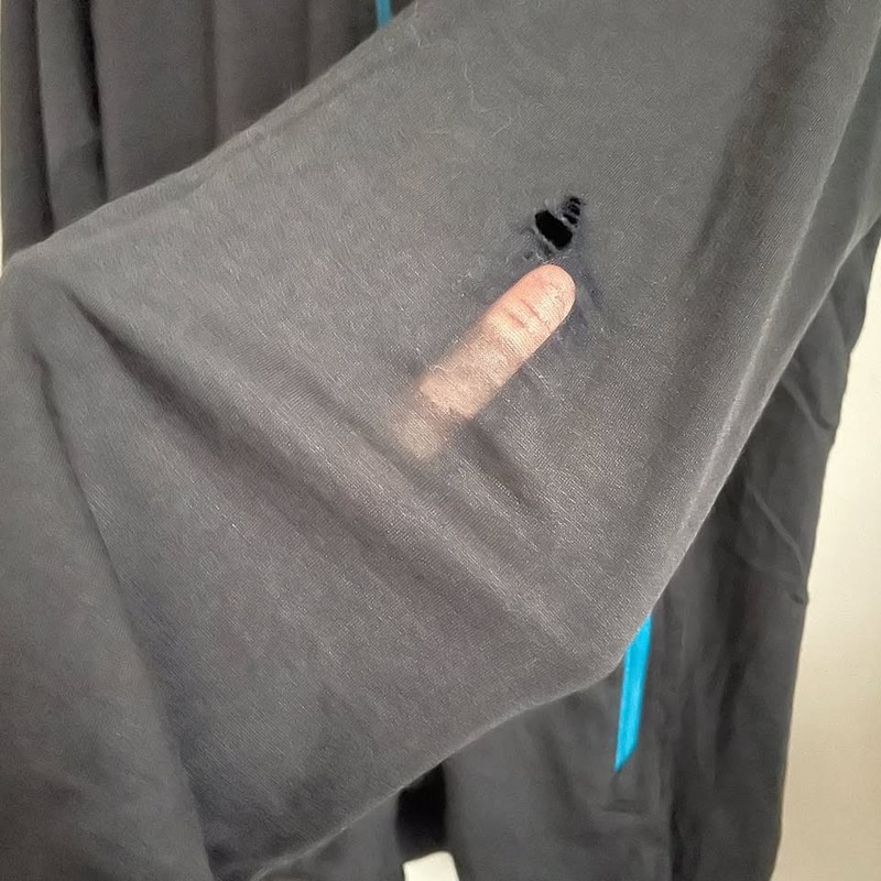 Icebreaker Merino Black Atom LS Full Zip Hooded Sweater - Medium *flaws / holes* gallery
