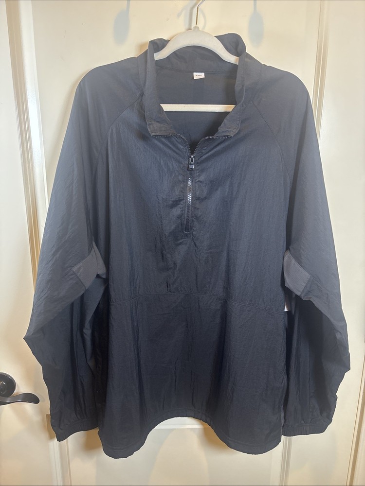 NWT Old Navy Active Pullover Men's Size 3XL Black/Gray 1/4 Zip Rain Windbreaker
