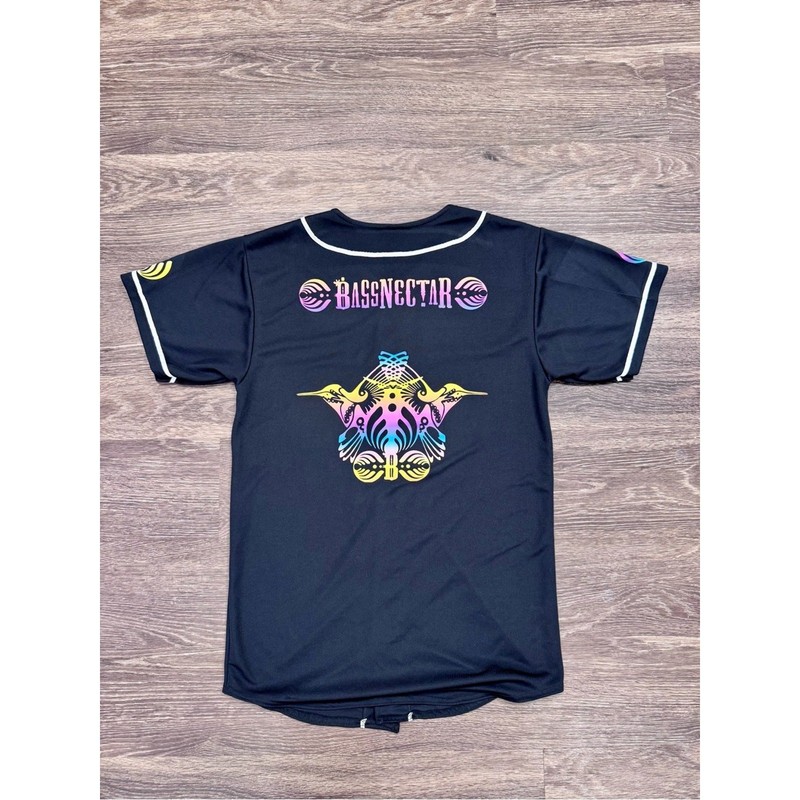 Bassnectar Rainbow Alien Baseball Jersey EDM Rave Festival Shirt Adult S gallery