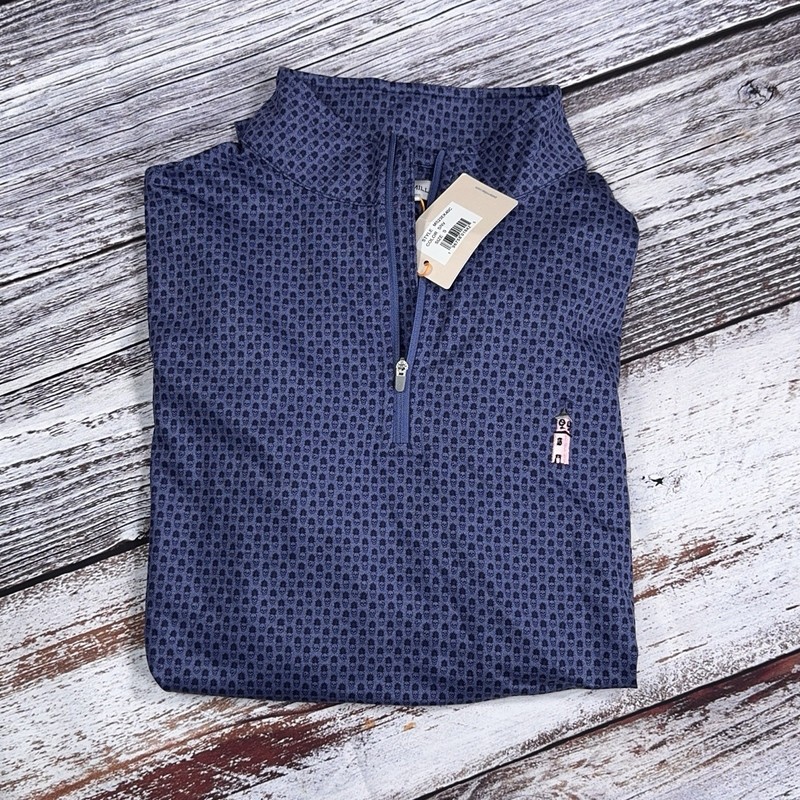 NWT SOUTHERN HILLS CC 1/4 Zip Pullover - Navy Blue Bandana PETER MILLAR - SMALL gallery