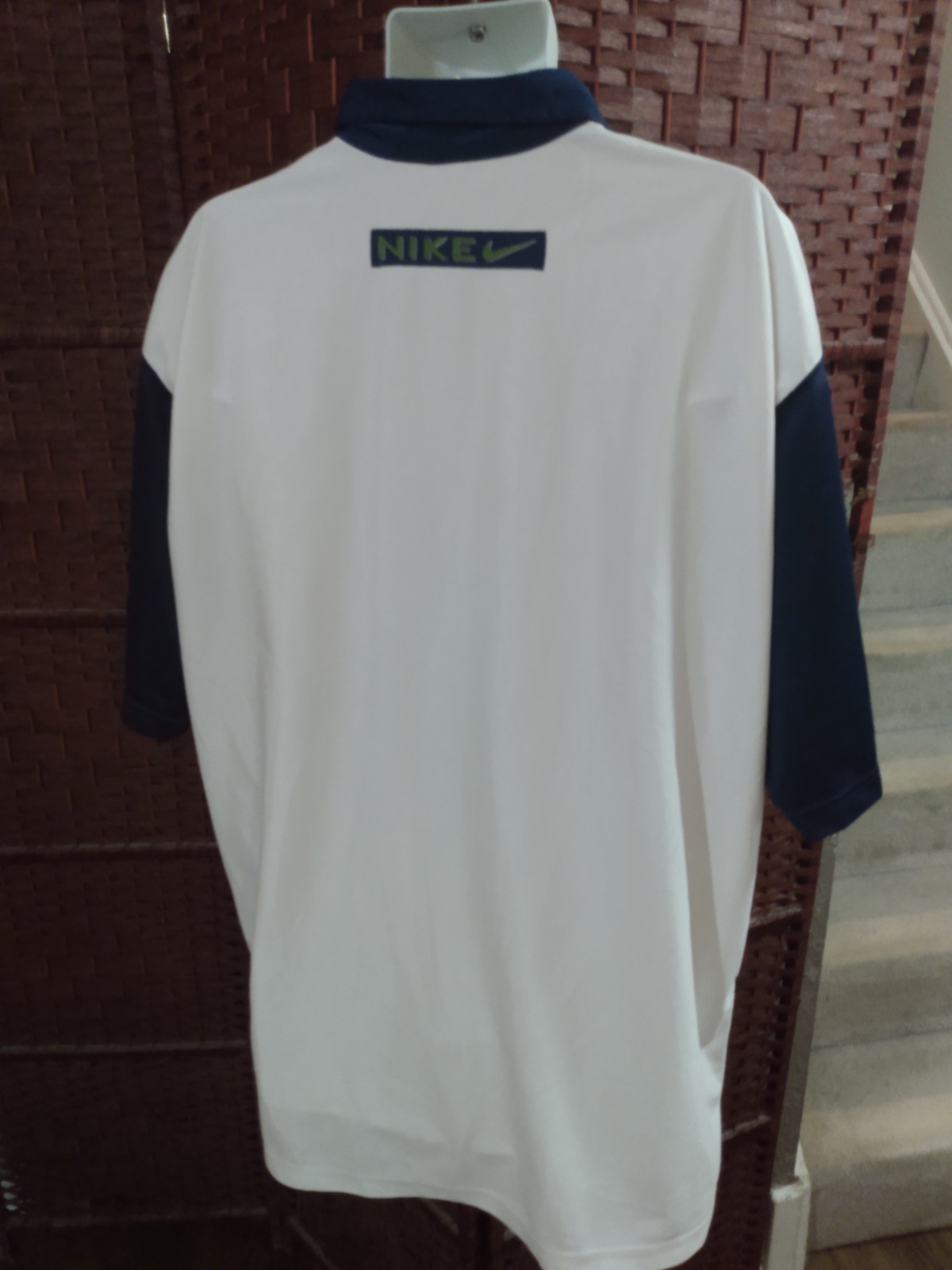 Vintage 90s Nike 1/2 Zip Shirt Warm Up Swoosh Men's XL White Jersey gallery