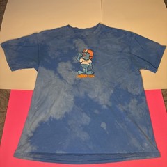 Nike SB Football Helmet T-Shirt M LOOSE BLUE TIE DYE Just Do It Skateboard Tee