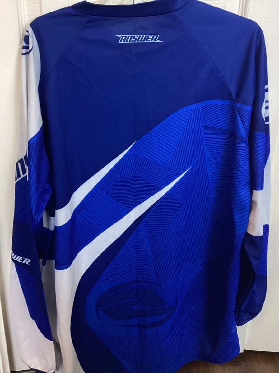 Answer Racing Ion Motocross Jersey Mens Large Blue White Racewear Long Sleeve! gallery