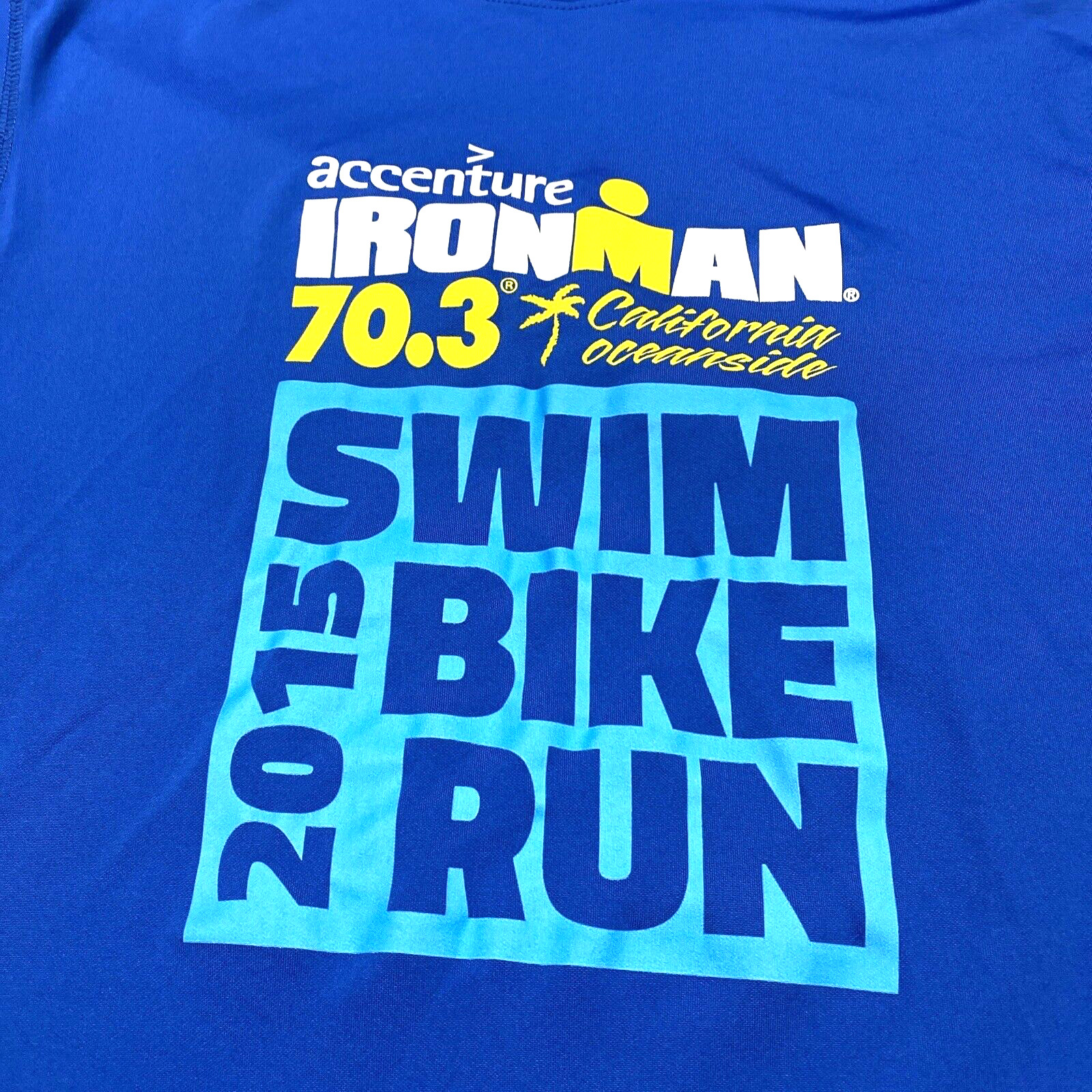 Ironman Triathlon 70.3 Oceanside CA 2015 Men's Medium Pullover T-Shirt Tee Blue gallery