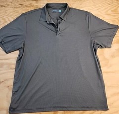 Roundtree & Yorke Performance Black Micro Check Golf Polo Mens XL Lightweight