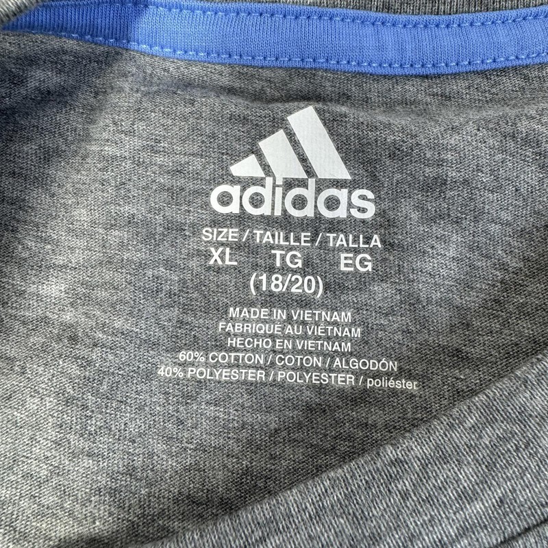 Adidas Men’s Grey Rubber Logo Unisex T-Shirt Size XL gallery