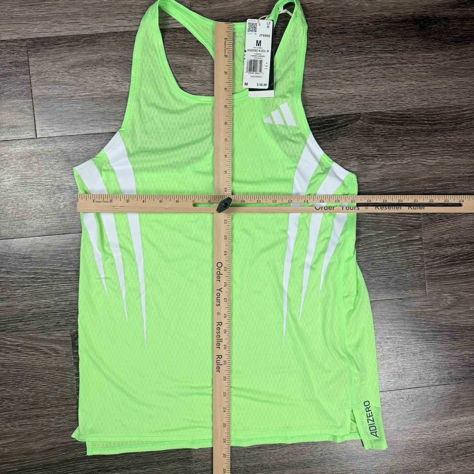ADIDAS Adizero NYC New York Pro Elite Running Singlet Men's M Lime JY6999 gallery